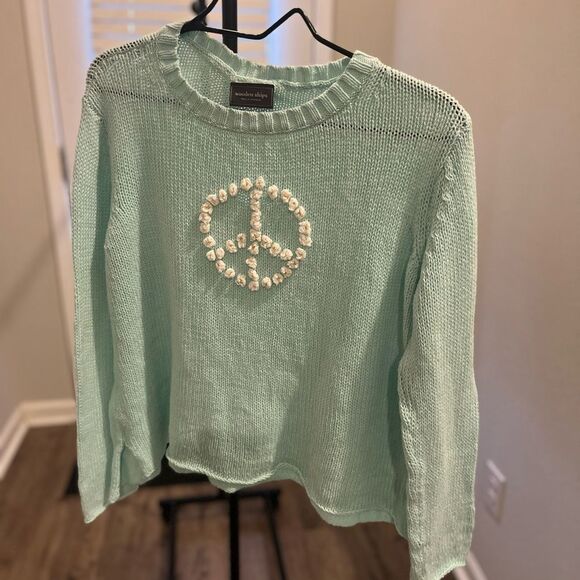 Wooden Ships Sweaters - Wooden Ships mint green peace sweater